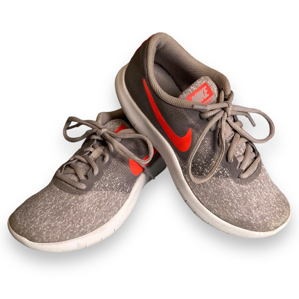 Nike Flex Contact Running Shoes Size 5.5 Y Gray/Orange